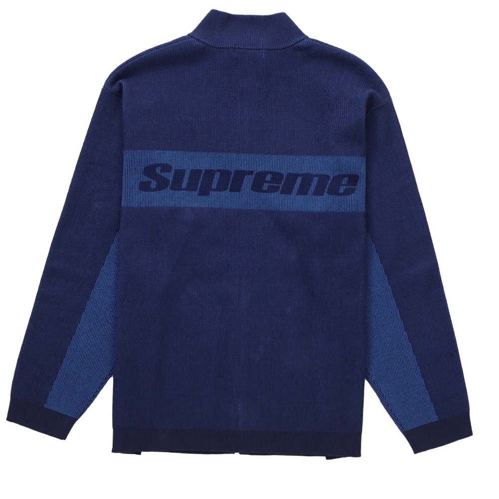 Supreme Two Tone Ribbed Zip Up Sweater Size XL